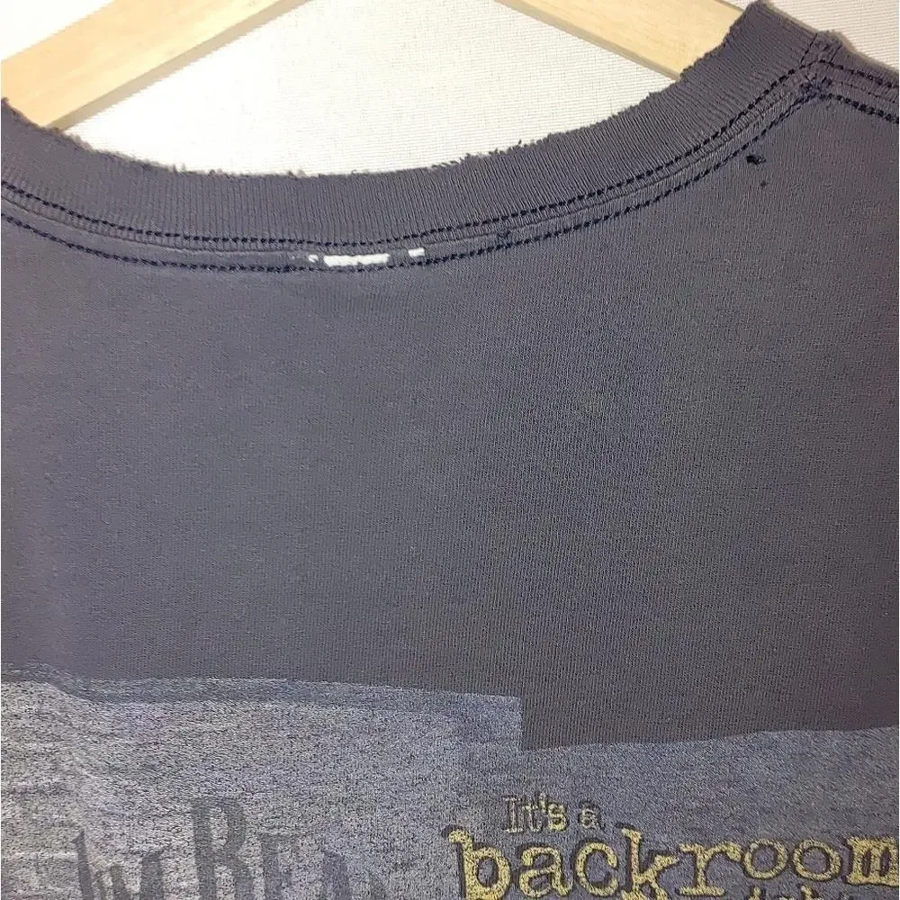 Jim Beam Backroom Double Graphic Tee Distressed XL‎ Washed Black Short Sleeve - Picture 6 of 8